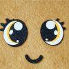 Sonrisa tímida en fieltro negro para amigurumis y manualidades IMG_403372