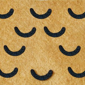 Sonrisa tímida en fieltro negro para amigurumis - Paq. con 10 piezas
