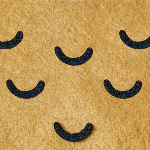 Sonrisa tímida en fieltro negro para amigurumis - Paq. con 5 piezas