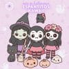 Reto Espantitos Kawaii representacion de caricatura de amigurumi bruja, catrina y vampira estilo amigurumi kawaii en colores pastel