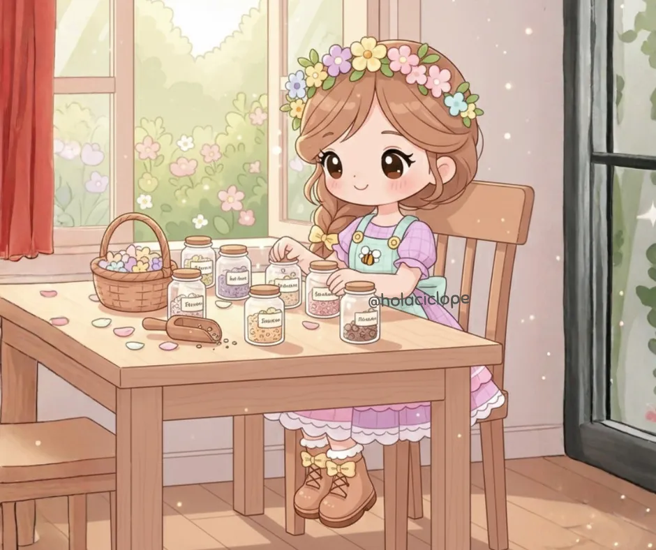 escena cuento amigurumi primavera
