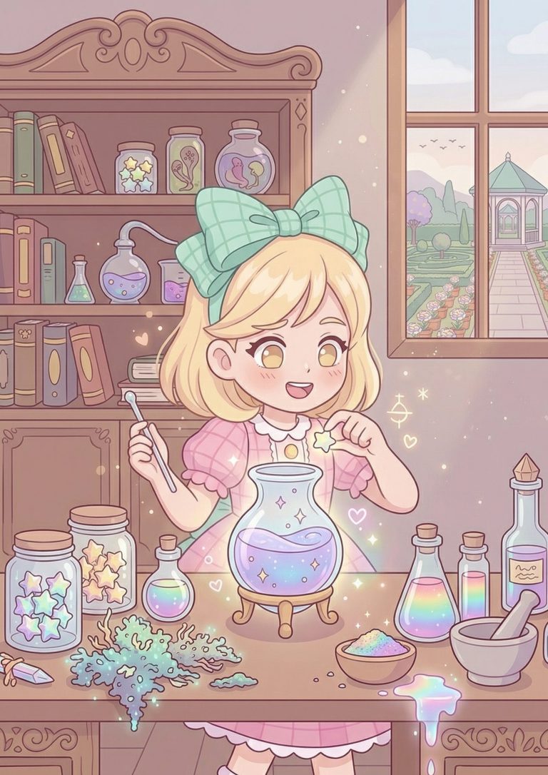 muñeca Lumi Éclair hecha a crochet estilo cuento